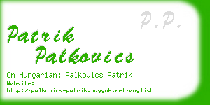 patrik palkovics business card